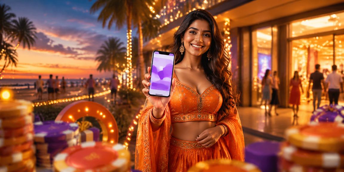 User making mobile payment on beach in Goa