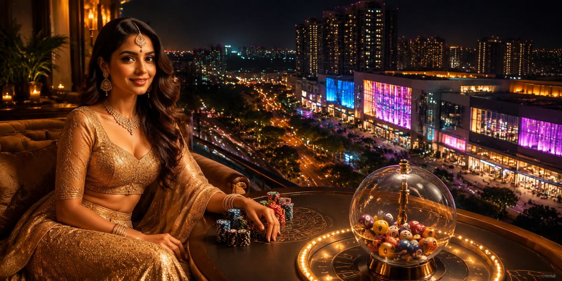 Pune city woman playing lottery online with mobile device
